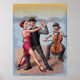 Tango Dancers - HandGezeichnet Art Poster (kein Te