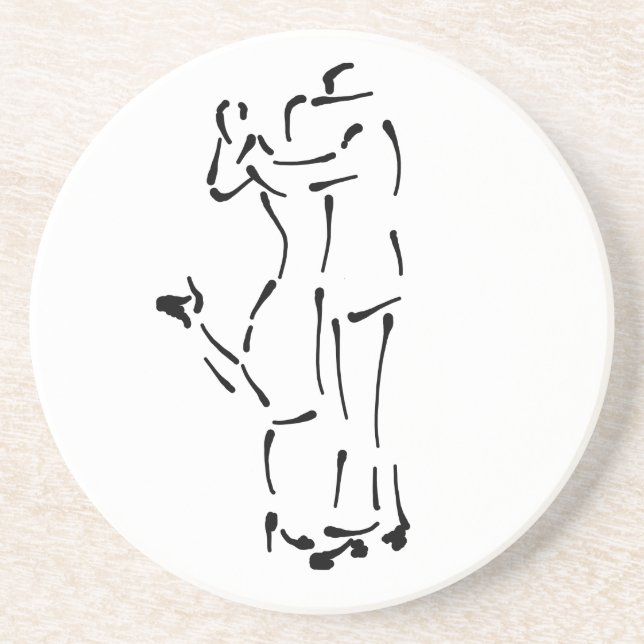 Tango Dancers Ink Brush Design Untersetzer (Vorne)