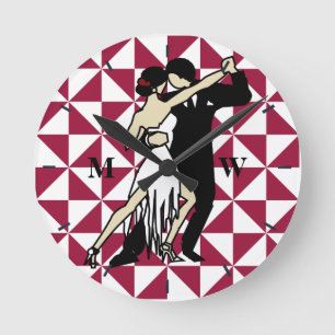 Tango Dancers Runde Wanduhr