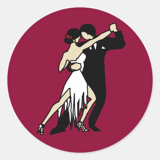 Tango Dancers Runder Aufkleber (Vorderseite)
