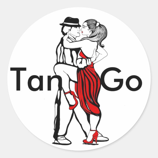 Tango Dancers Runder Aufkleber (Vorderseite)