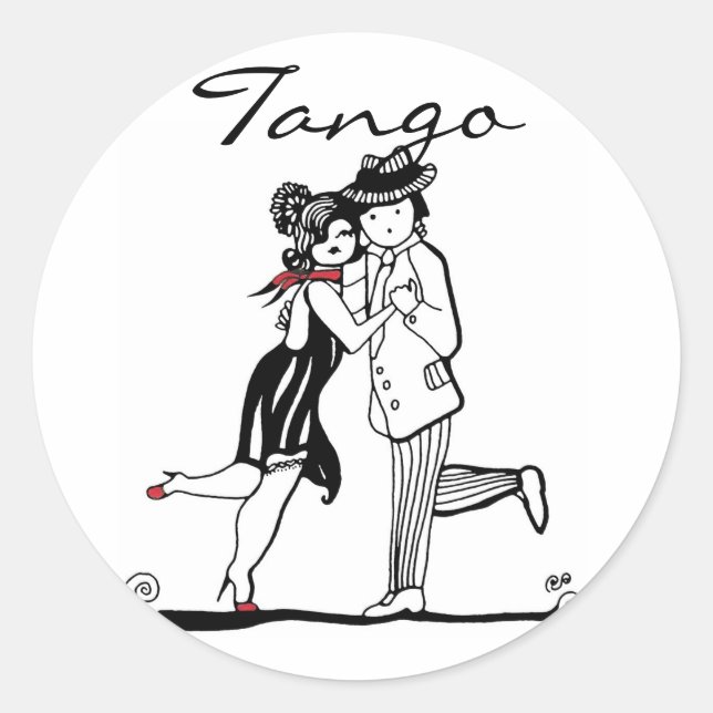 Tango Dancers Runder Aufkleber (Vorderseite)
