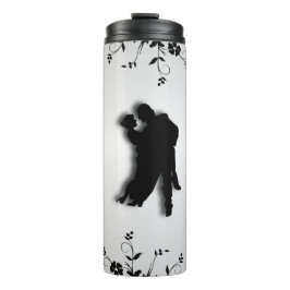 Tango Dancers Silhouette 1 Silver Thermosbecher