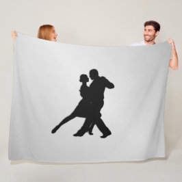 Tango Dancers Silhouette 2 Silver Fleecedecke
