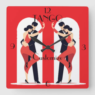 Tango Dancers Thunder_Cove Quadratische Wanduhr