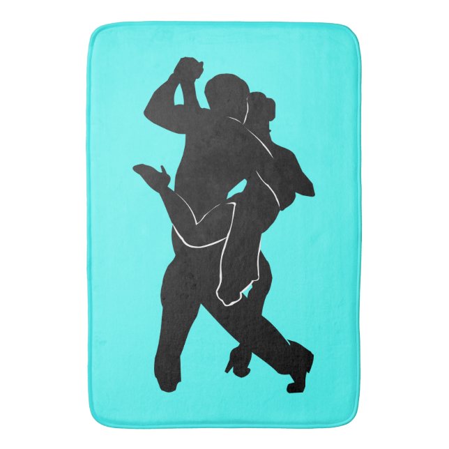 Tango Dancers Turquoise Bath Mat - Farbe auswählen Badematte (Vorderseite Vertikal)