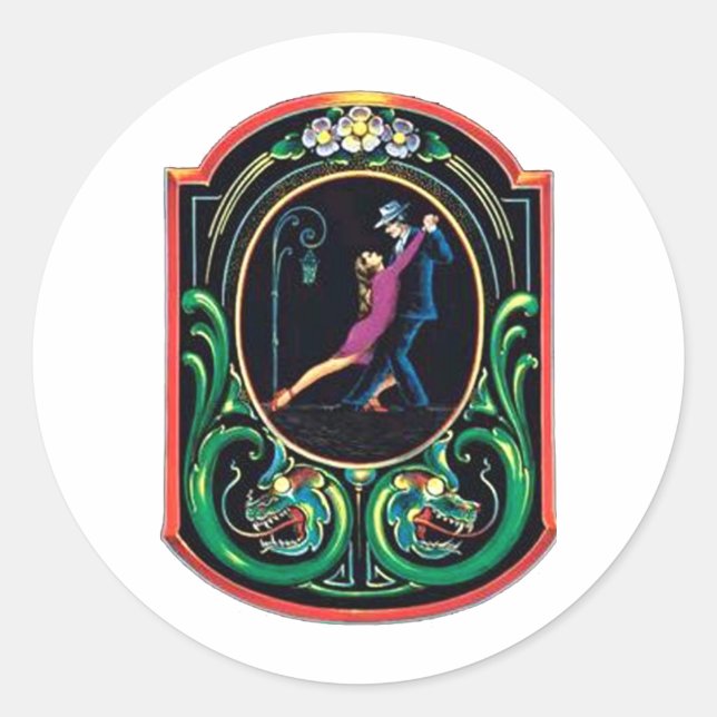 Tango-Design! Tango Art! Runder Aufkleber (Vorderseite)