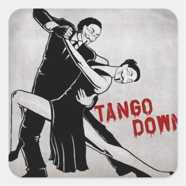 TANGO DOWN QUADRATISCHER AUFKLEBER (Vorderseite)