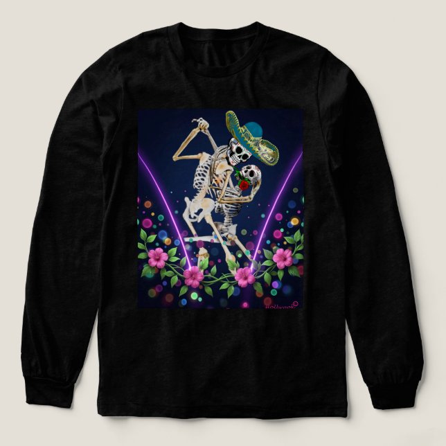 Tango Forever Día de los Muertos Tri-Blend Shirt (Design Vorderseite)