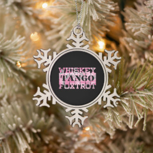 Tango Foxtrot Camouflage Schneeflocken Zinn-Ornament