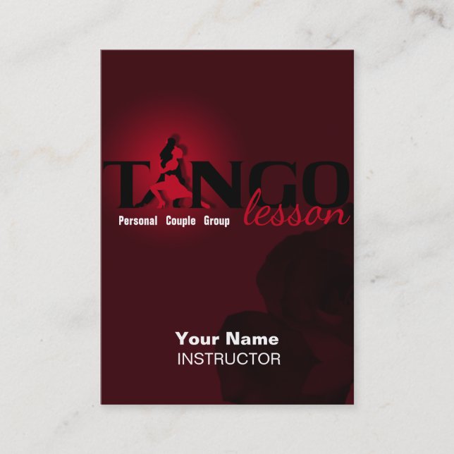 Tango-Lektion - Business-, Zeitplan-, Visitenkarte (Vorderseite)