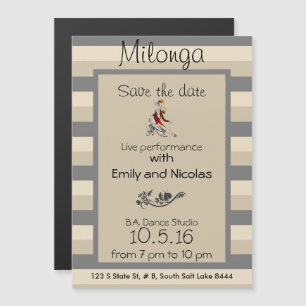Tango Milonga Live-Aufführung Magneteinladung