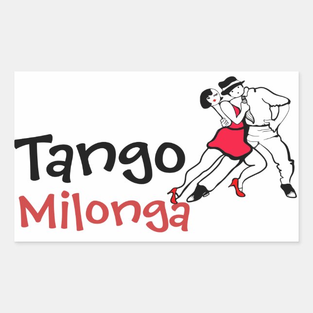 Tango Milonga Rechteckiger Aufkleber (Vorderseite)