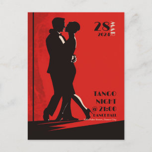 Tango Night Einladung Postkarte
