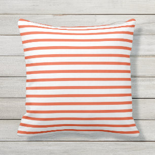 Tango-orange Sommer Stripes Kissen im Freien
