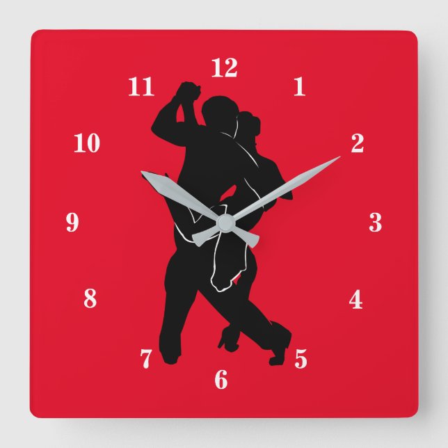 Tango Quadratische Wanduhr (Vorderseite)
