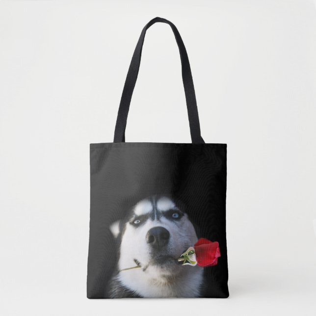 Tango?  Schöne Husky und Rose Tote Tag (Vorderseite)