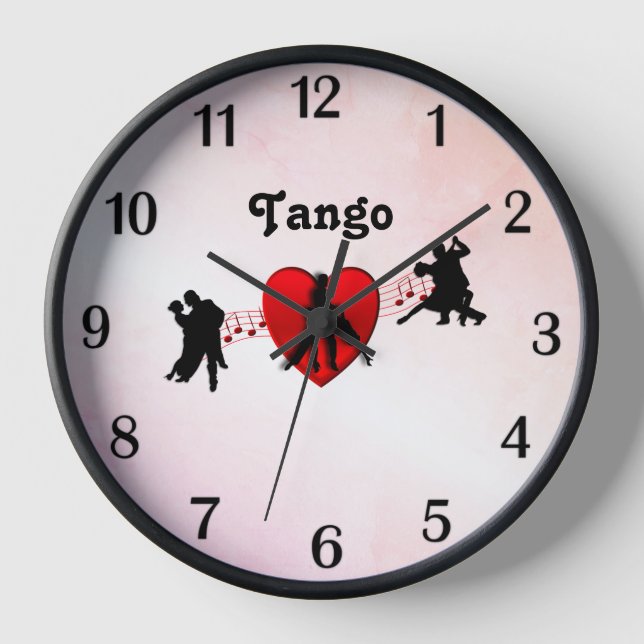 Tango Tänze Ich höre neue Drehung Design Nummern Uhr (Vorderseite)