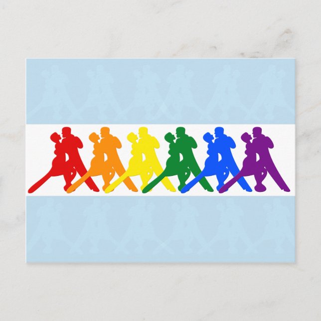 Tango tanzende Paare Regenbogenfarben Postkarte (Vorderseite)