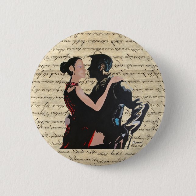 Tango-Tänzer Button (Vorderseite)
