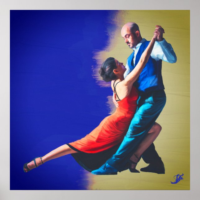 Tango-Tänzer - Handmalerei Poster (Vorne)