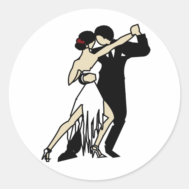 Tango-Tänzer Runder Aufkleber (Vorderseite)