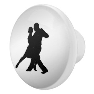 Tango-Tänzer Silhouette 2 Silber Keramikknauf