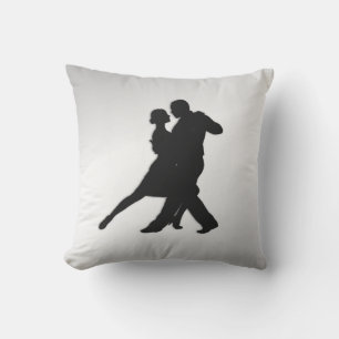 Tango-Tänzer Silhouette 2 Silber Kissen