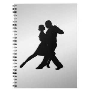 Tango-Tänzer Silhouette 2 Silber Notizblock