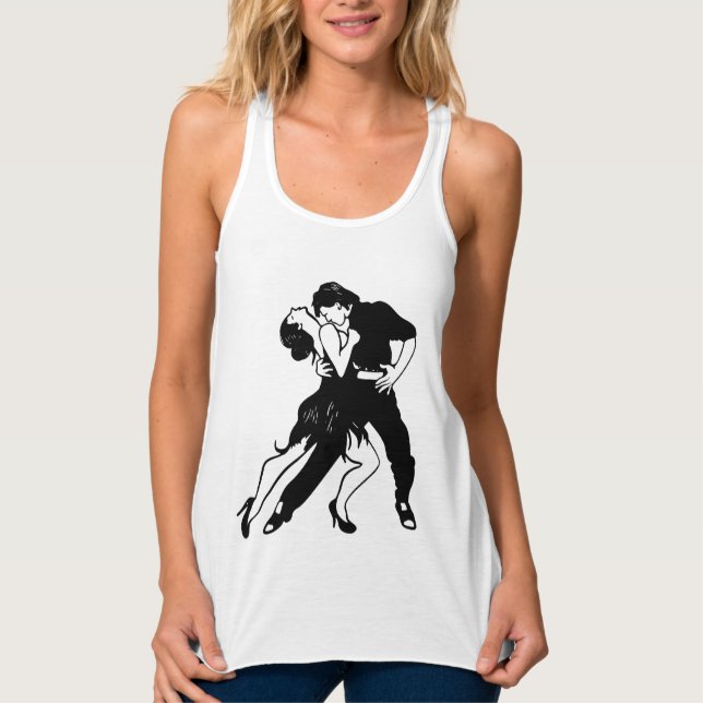 Tango-Tänzer-Silhouette Tank Top (Vorderseite)