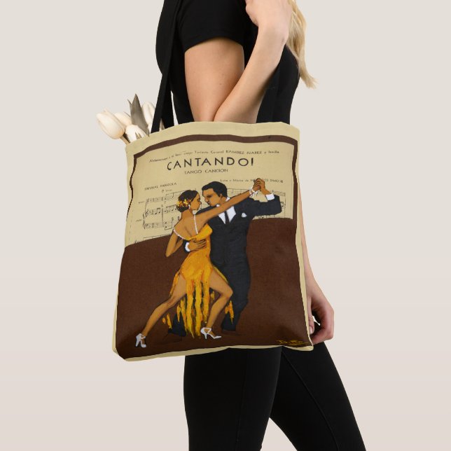 Tango-Tänzer-Vintage Plakat-Druck-Taschen-Tasche (Von Nahem)