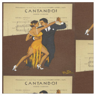 Tango-Tänzer Vintage Poster Druck Stoff