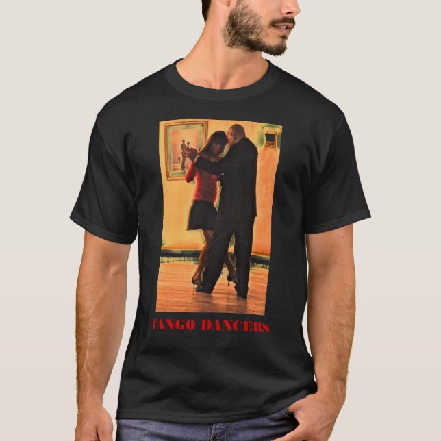 Tango-Tänzerschwarzes T-Shirt (Vorderseite)