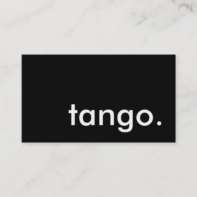Tango. Visitenkarte (Vorderseite)