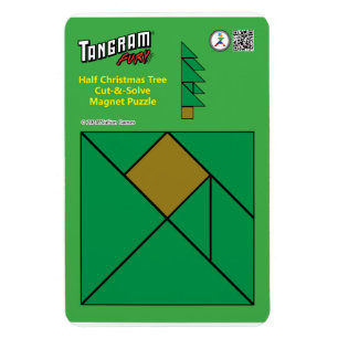 Tangram Christmas Magnet - Halb Weihnachtsbaum