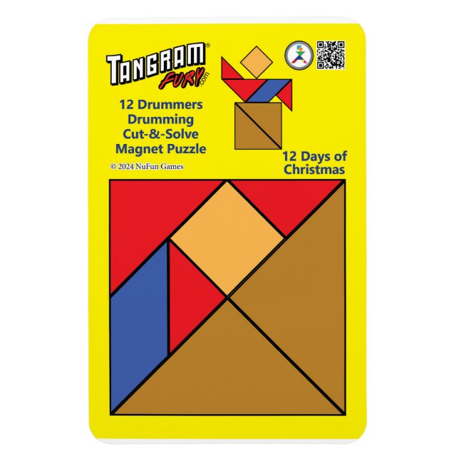 Tangram Magnet Puzzle - 12 Drummer Drumming (Vertikal)