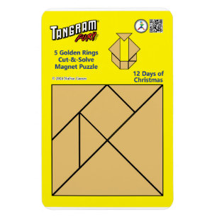 Tangram Magnet Puzzle - 5 Goldene Ringe