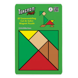 Tangram Quirky Elf Magnet - Snowmobiling