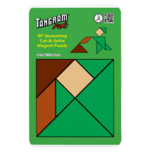 Tangram Quirky Elf Magnet - Vacuuming