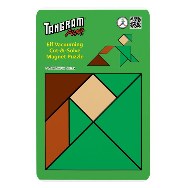 Tangram Quirky Elf Magnet - Vacuuming (Vertikal)