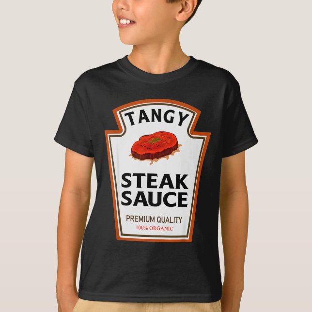 Tangy Steak Sauce Funny Condiment Costume Party Ma T-Shirt (Vorderseite)