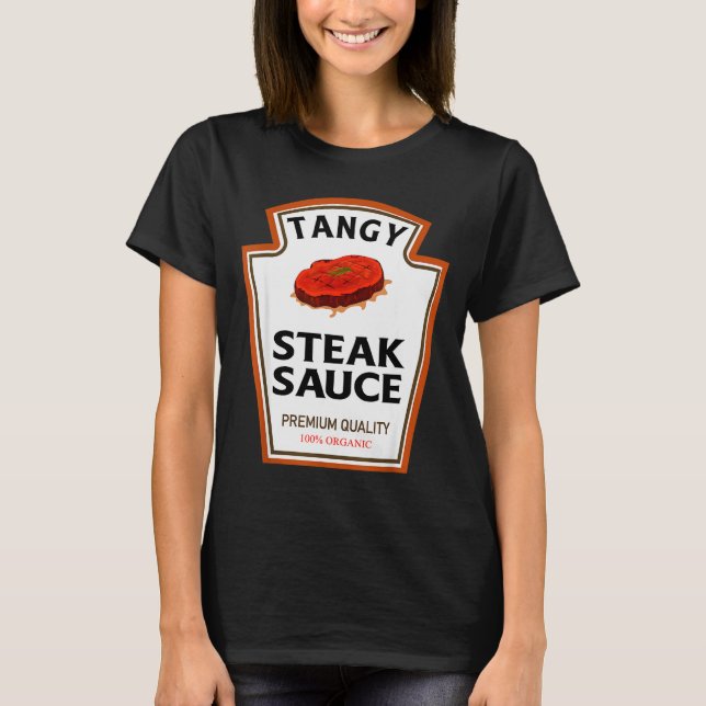 Tangy Steak Sauce Funny Condiment Costume Party Ma T-Shirt (Vorderseite)