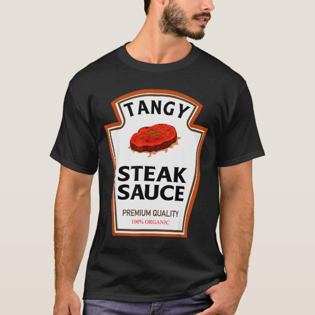 Tangy Steak Sauce Funny Condiment Costume Party Ma T-Shirt (Vorderseite)