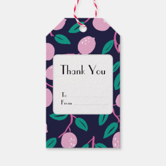 Tangy Tendrils Pink Navy Geschenkanhänger