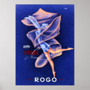 TANJA TRUMPH ROGO Lingerie Art Deco Vintag Französ Poster