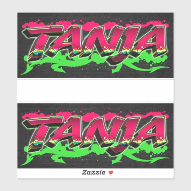 Tanja Vorname Name Graffiti Aufkleber Sticker (Blatt)