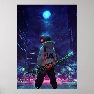 Tanjiro Kamado Demon Slayer Der Mond Poster