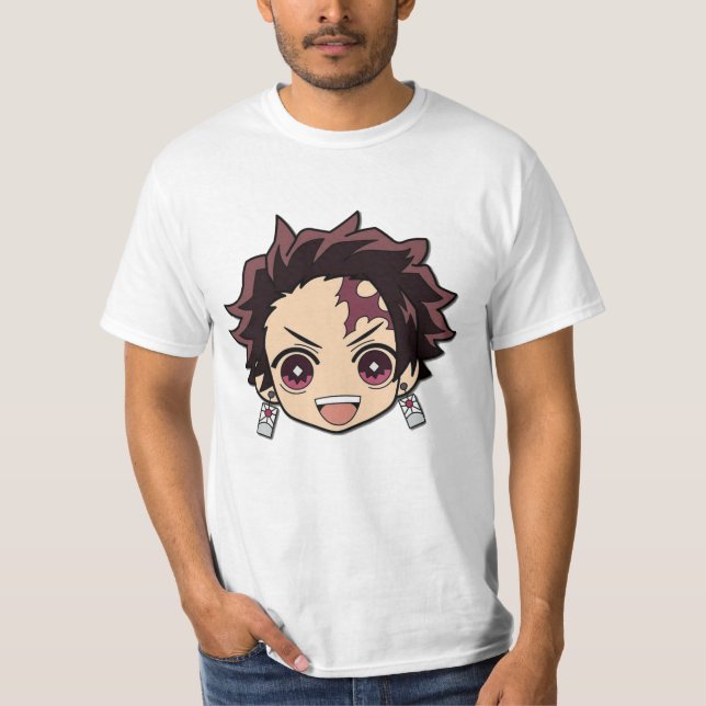 Tanjiro kamado Gesicht glücklich T-Shirt (Vorderseite)