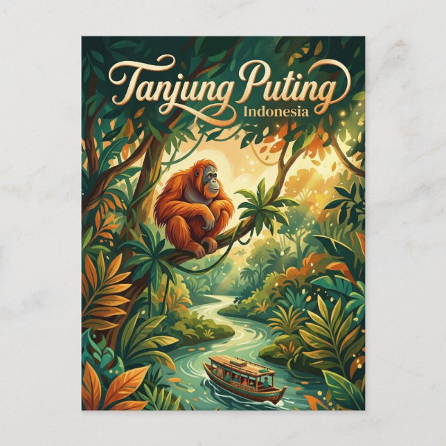 Tanjung-Puting-Nationalpark Indonesien Postkarte (Vorderseite)