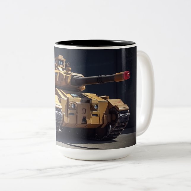 Tank aus einer anderen Realität Zweifarbige Tasse (VorderseiteRechts)